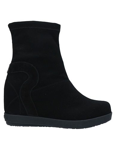 RUCOLINE Ankle boot Black Textile fibers, Soft Leather