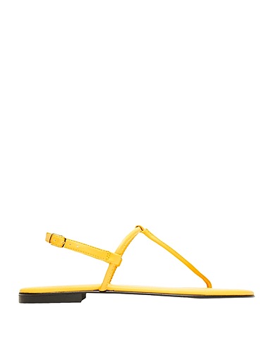 8 by YOOX Flip flops Yellow Ovine leather, Reclaimed leather