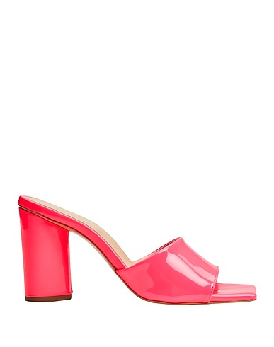 8 by YOOX Sandales LEATHER SQUARE TOE SANDALS
 Fuchsia 100% Polyuréthane