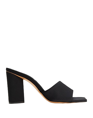 8 by YOOX Sandals SATIN HIGH-HEELED SANDALS

 Black 100% Polyurethane