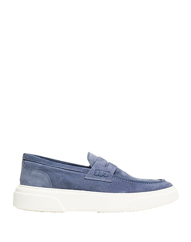 8 by YOOX モカシン RUBBER SOLE PENNY LOAFER ブルーグレー 牛革（カーフ） 100%