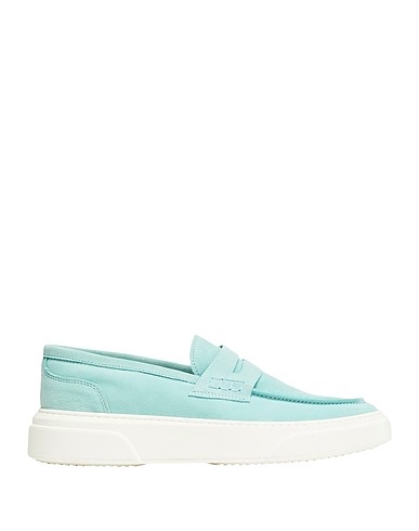 8 by YOOX Loafers RUBBER SOLE PENNY LOAFER Sky blue 100% Calfskin