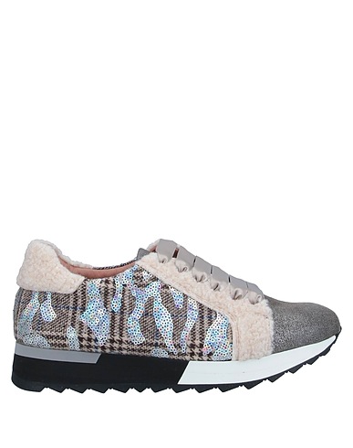 POLLINI Sneakers Grey Lambskin, Textile fibres