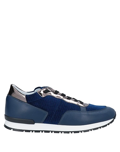 POLLINI Sneakers Blau Kalbsleder, Gewebefasern