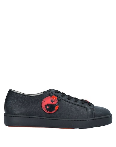 SANTONI Sneakers Black Soft Leather
