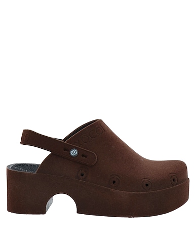 XOCOI Mules und Clogs Dunkelbraun Recycelter Gummi