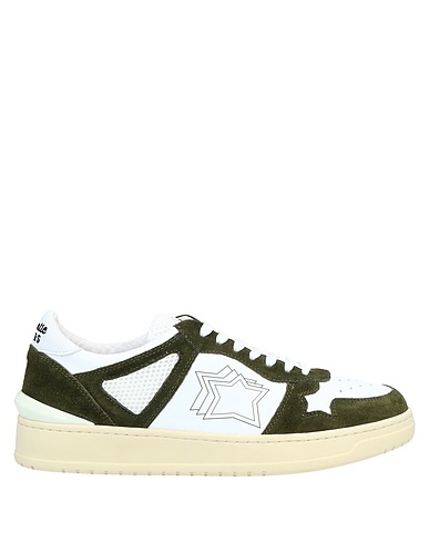 ATLANTIC STARS Sneakers Military green Soft Leather, Textile fibers