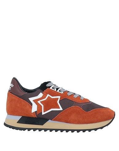 ATLANTIC STARS Sneakers Dark brown Soft Leather, Textile fibres