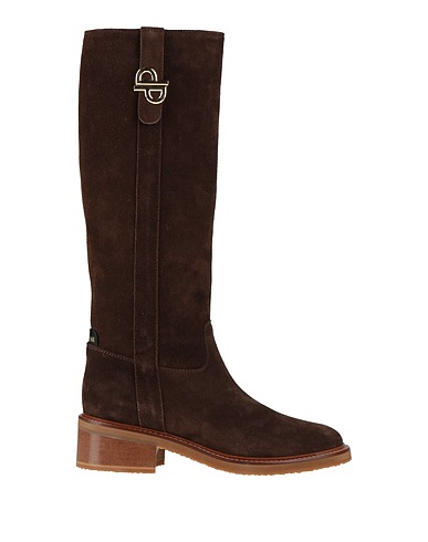 POLLINI Boots Chocolate brown Leather