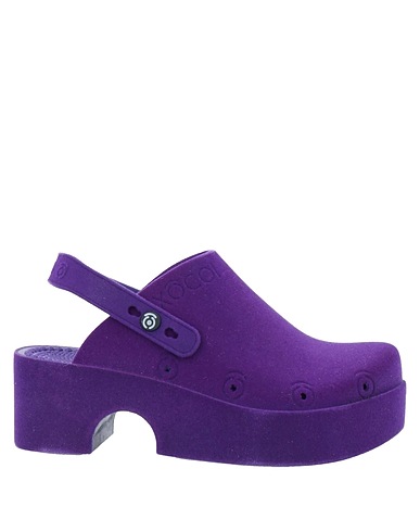 XOCOI Mules and clogs Purple Textile fibers