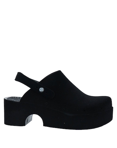 XOCOI Mules and clogs Black Textile fibres
