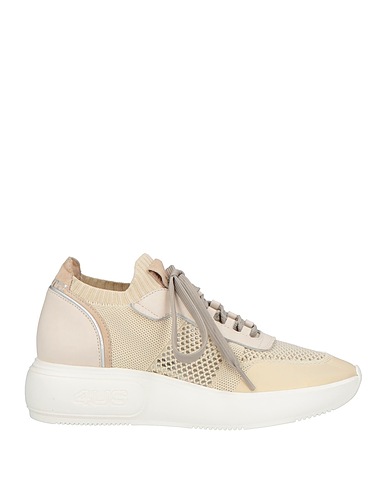 PACIOTTI 4US Sneakers Beige Leather, Textile fibres