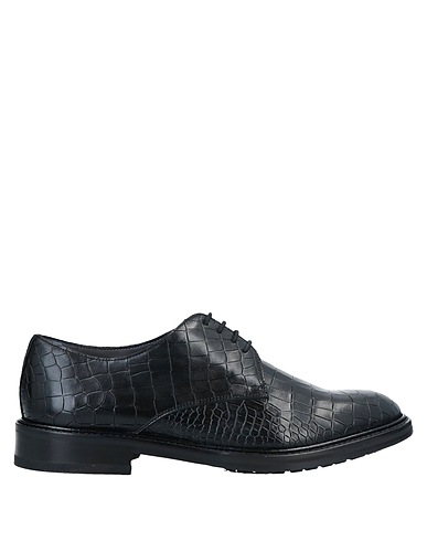 POLLINI Laced shoes Black Soft Leather