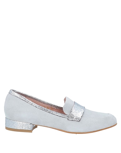 REBEL QUEEN by LIU •JO Loafers Light grey Leather, Other Fibres