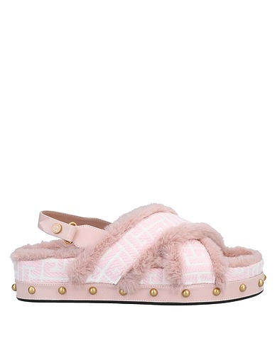 BALMAIN Sandali Rosa 93% Cotone, 7% Poliestere, Pelle di vitello