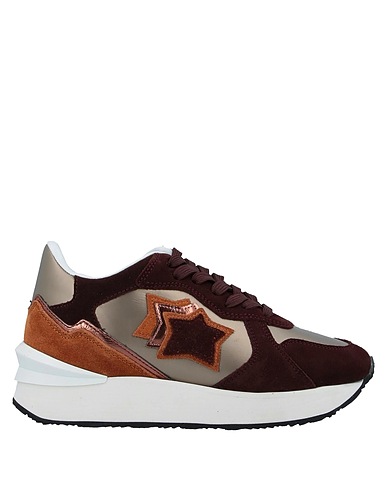 ATLANTIC STARS Sneakers Chocolate brown Soft Leather, Textile fibers