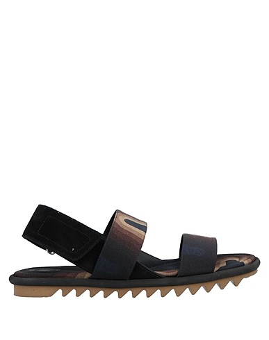 DRIES VAN NOTEN Сандалии Чёрный Текстильное волокно, Кожа