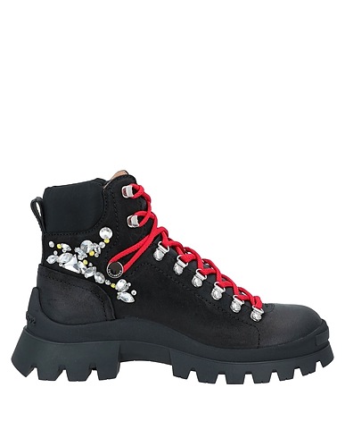 DSQUARED2 Ankle boot Black Soft Leather, Textile fibers