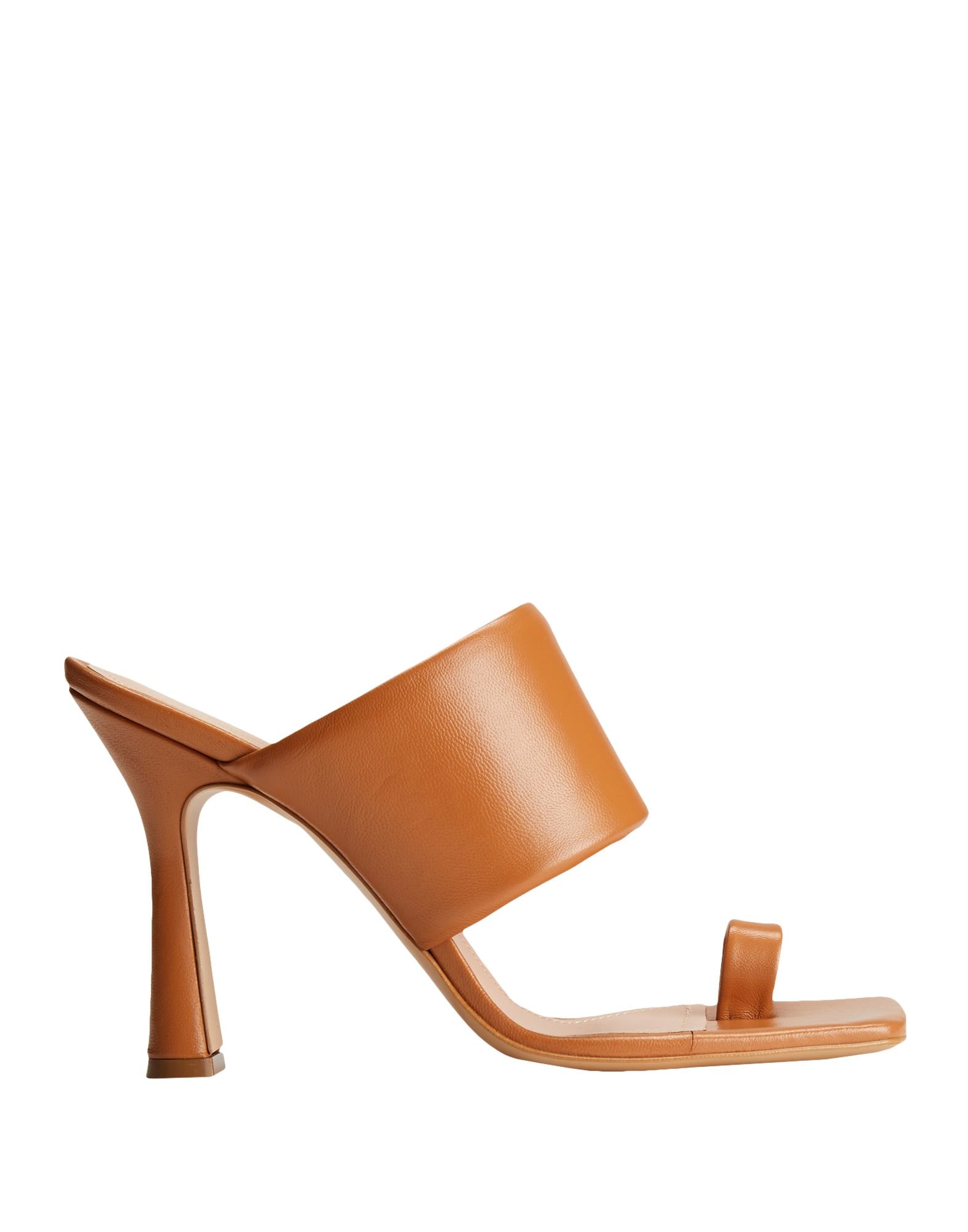 heeled leather sandals with padded strap