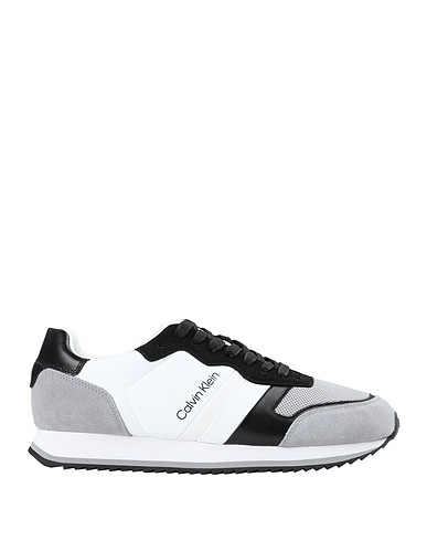 CALVIN KLEIN Sneakers White Soft Leather, Textile fibres