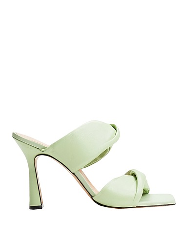 8 by YOOX Sandals KNOTTED LEATHER SANDALS
 Light green 100% Soft Leather