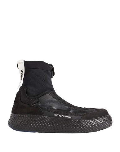 EMPORIO ARMANI Sneakers Nero Fibre tessili, Pelle, Altre Fibre