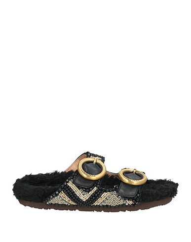 MALÌPARMI Sandals Black Soft Leather, Textile fibres