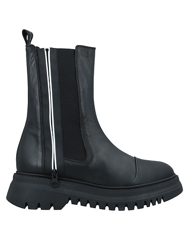 JANET & JANET Ankle boot Black Soft Leather, Elastic fibres