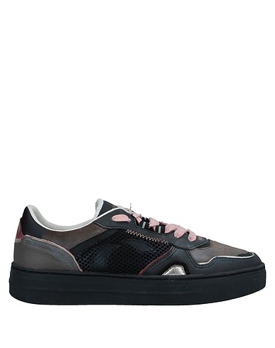 CRIME London Sneakers Black Leather, Textile fibres