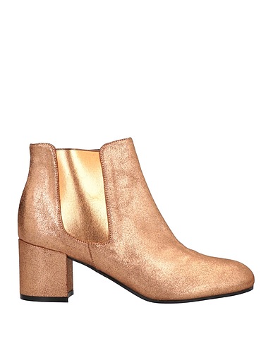 POLLINI Ankle boot Copper Soft Leather, Elastic fibres