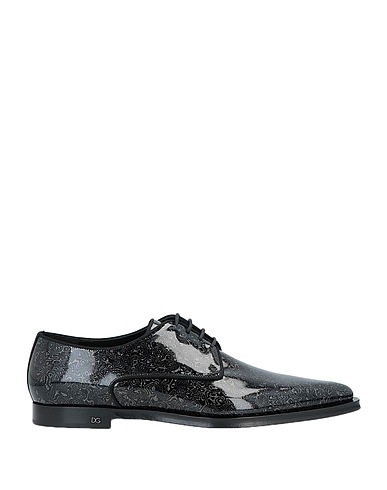 DOLCE&GABBANA Laced shoes Black 58% Calfskin, 21% Cotton, 21% Viscose