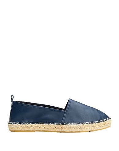 8 by YOOX Espadrilles LEATHER ROUND TOE ESPADRILLES
 Midnight blue 100% Calfskin