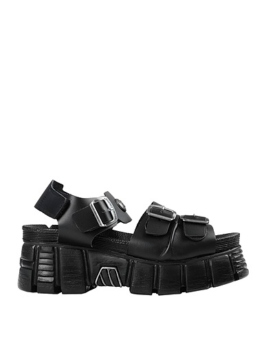 NEW ROCK Sandals Black Soft Leather