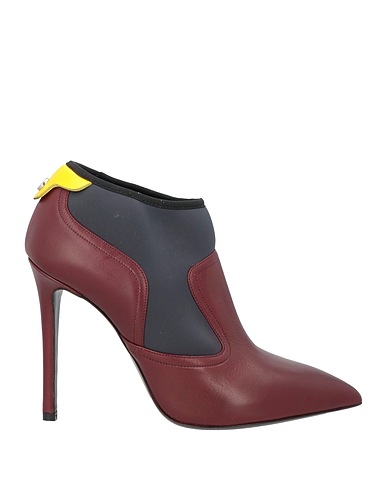 POLLINI Stivaletti Bordeaux Pelle di vitello, Fibre tessili