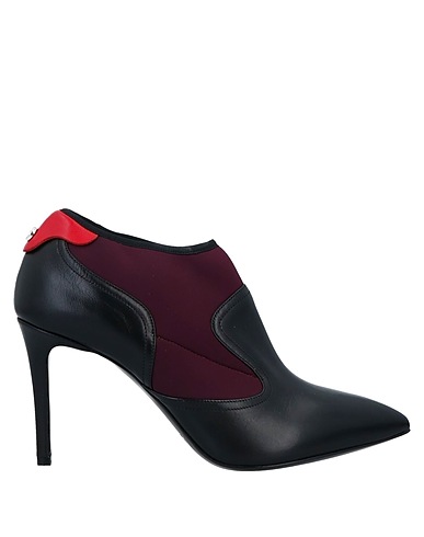 POLLINI Stivaletti Prugna Pelle di vitello, Fibre tessili