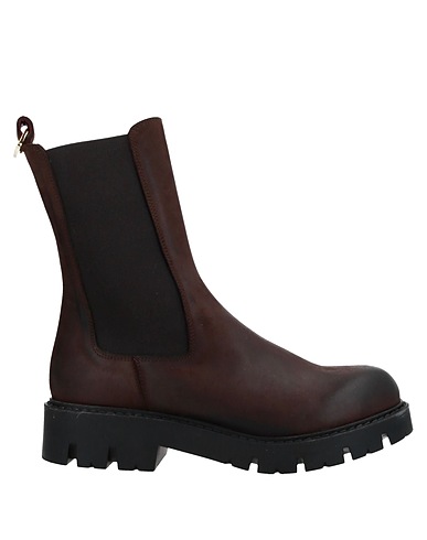 ROBERTO BOTTICELLI Ankle boot Dark brown Soft Leather, Textile fibres