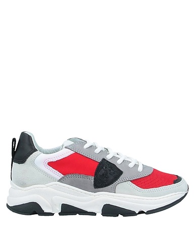 PHILIPPE MODEL Sneakers Red Soft Leather, Textile fibres