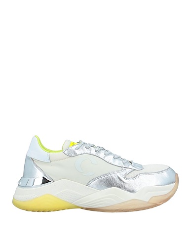 CRIME London Sneakers Silver Soft Leather, Textile fibers