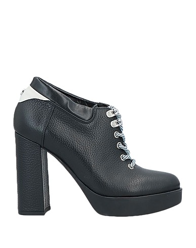 POLLINI Laced shoes Black Soft Leather