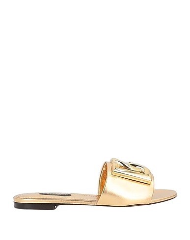 DOLCE&GABBANA Sandals Gold 100% Lambskin