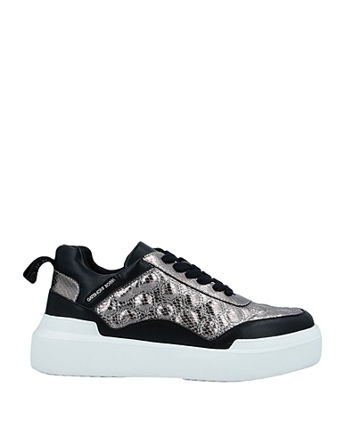 GATTINONI Sneakers Black Calfskin, Textile fibers