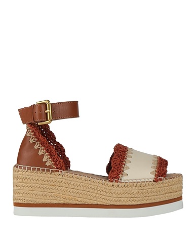 SEE BY CHLOÉ Espadrilles Brown 100% Calfskin, Textile fibers