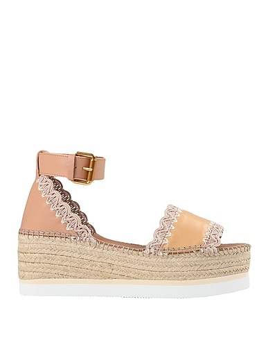 SEE BY CHLOÉ Espadrilles Beige 100% Calfskin, Textile fibers
