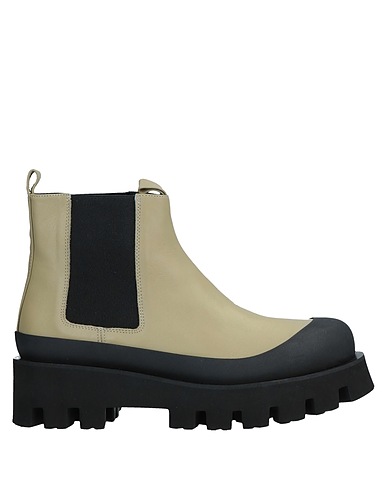 PALOMA BARCELÓ Ankle boot Military green Leather, Textile fibers