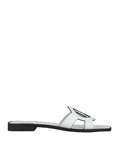 KARL LAGERFELD Sandals SKOOT II Monogram Slide White Soft Leather