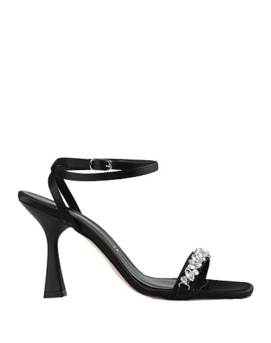BIANCA DI Sandals Black Textile fibres