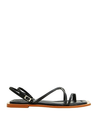 8 by YOOX Dianetten STRAP SLINGBACK THONG SANDALS
 Schwarz 100% Polyurethan