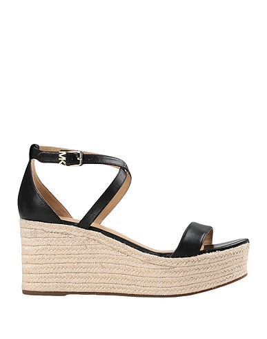 MICHAEL MICHAEL KORS Espadrilles SERENA WEDGE ESPADRILLE
 Black Bovine leather