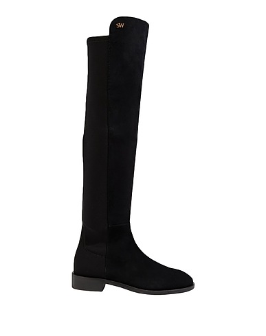 STUART WEITZMAN Boots Black Soft Leather, Textile fibers