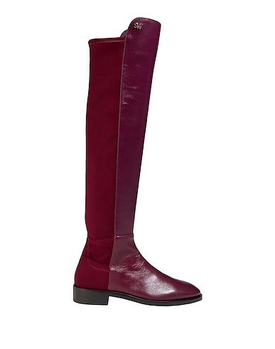 STUART WEITZMAN Boots Burgundy Soft Leather, Textile fibers
